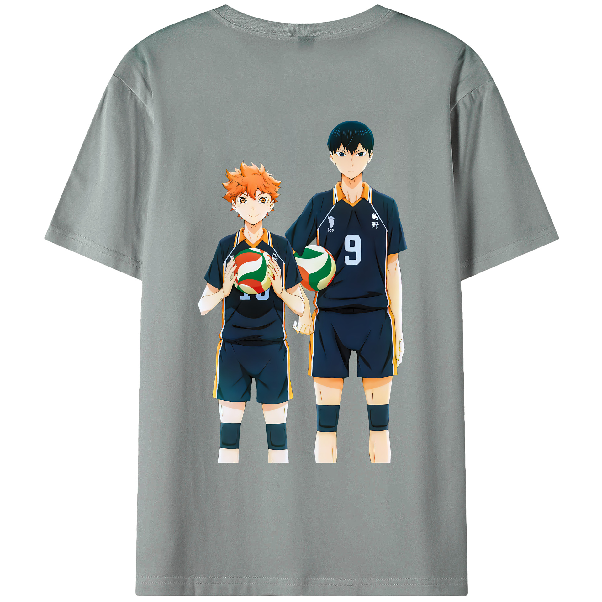 （画像用） ハイキュー!! Haikyu!! 綿100％ メンズ半袖Tシャツ（バックプリント） 通気性